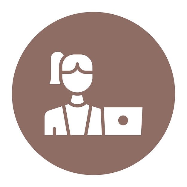 Imagen vectorial de icono femenino de trabajadora Puede utilizarse para la fabricación