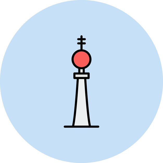 Imagen vectorial del icono de Fernsehturm Berlín Puede utilizarse para los puntos de referencia