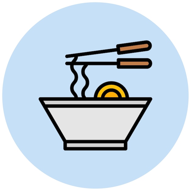 La imagen vectorial del icono de los fideos se puede utilizar para la nutrición