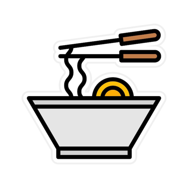 La imagen vectorial del icono de los fideos se puede utilizar para la nutrición