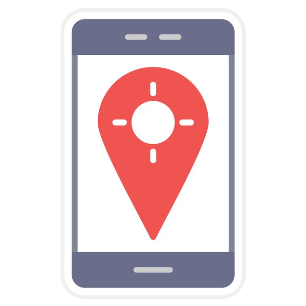 Imagen vectorial de icono fijo de GPS Se puede utilizar para la UX de la interfaz de usuario móvil