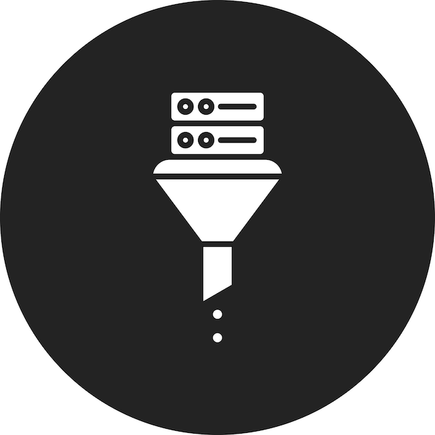 Imagen vectorial del ícono de filtrado de datos Se puede utilizar para el análisis de datos