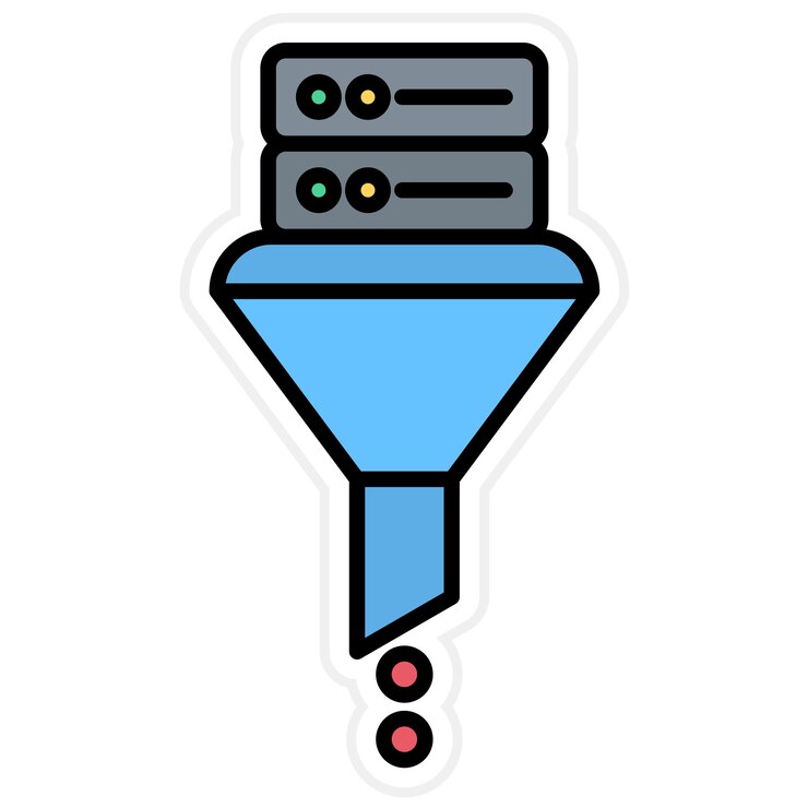 Vector imagen vectorial del ícono de filtrado de datos se puede utilizar para el análisis de datos