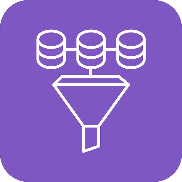 Imagen vectorial de ícono de filtro de datos Se puede utilizar para Big Data