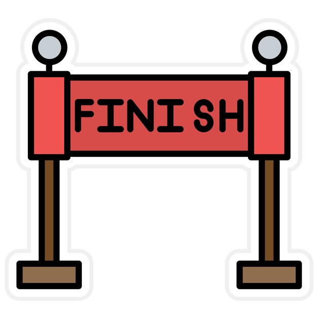 Imagen vectorial del icono de final de carrera Se puede utilizar para la aptitud física