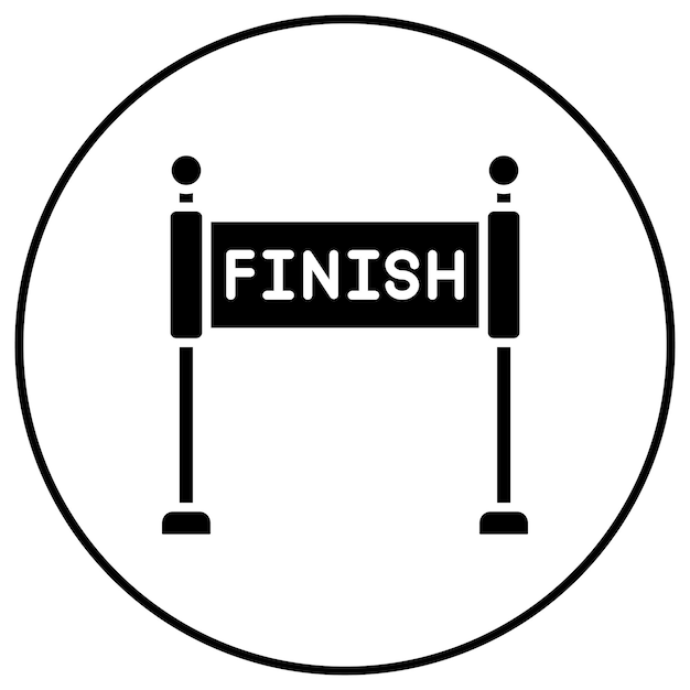 Imagen vectorial del icono de finalización Se puede usar para los Juegos Olímpicos