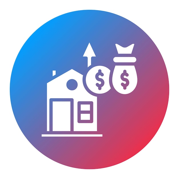 Imagen vectorial del icono de financiación colectiva inmobiliaria Se puede utilizar para la financiación colectiva