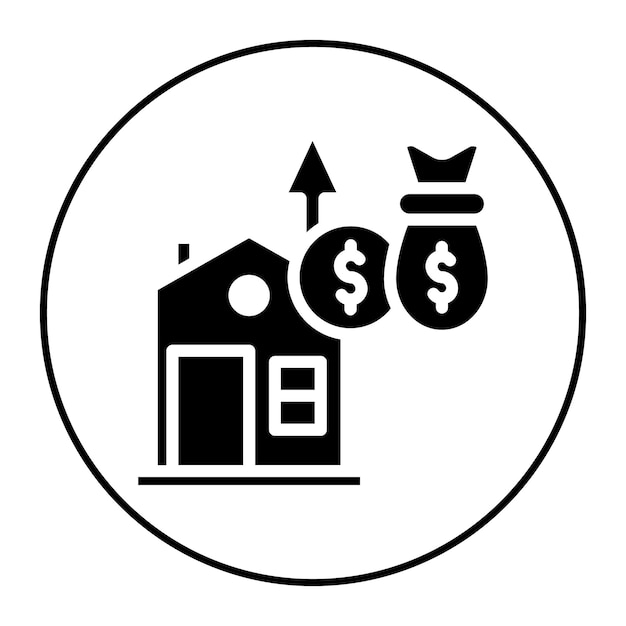 Imagen vectorial del icono de financiación colectiva inmobiliaria Se puede utilizar para la financiación colectiva