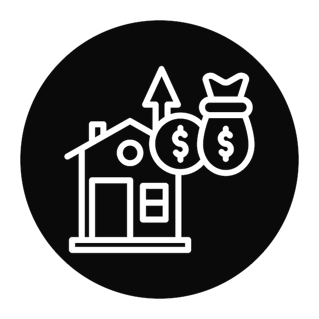 Imagen vectorial del icono de financiación colectiva inmobiliaria Se puede utilizar para la financiación colectiva