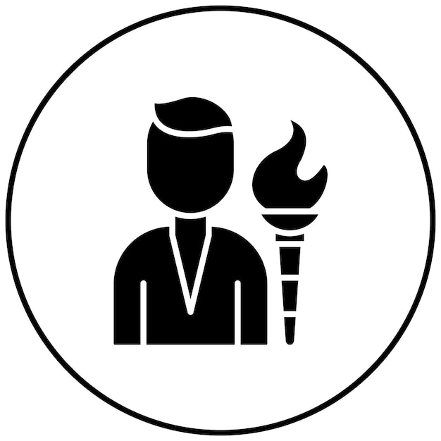 La imagen vectorial del icono de Fire Breather se puede usar para Circus