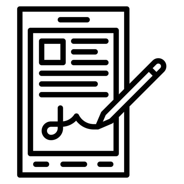 Imagen vectorial de icono de firma digital Se puede usar para Cyberpunk
