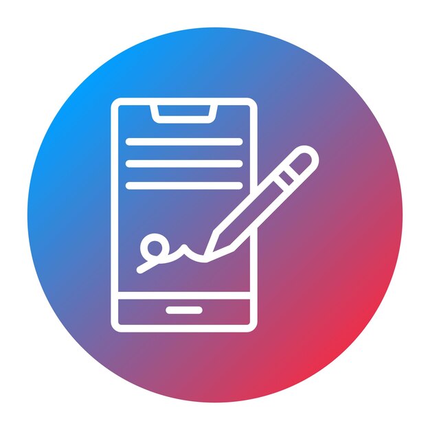 Imagen vectorial del icono de la firma digital Se puede utilizar para el pago seguro