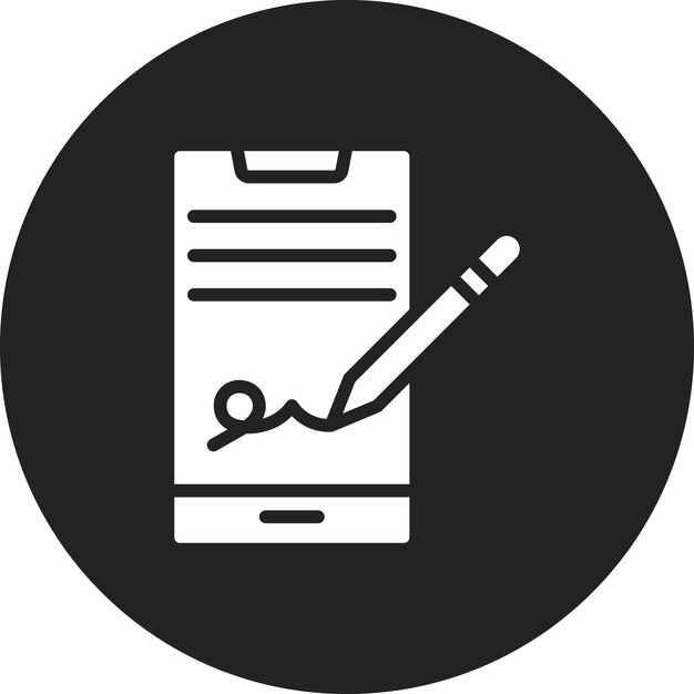 Imagen vectorial del icono de la firma digital Se puede utilizar para el pago seguro