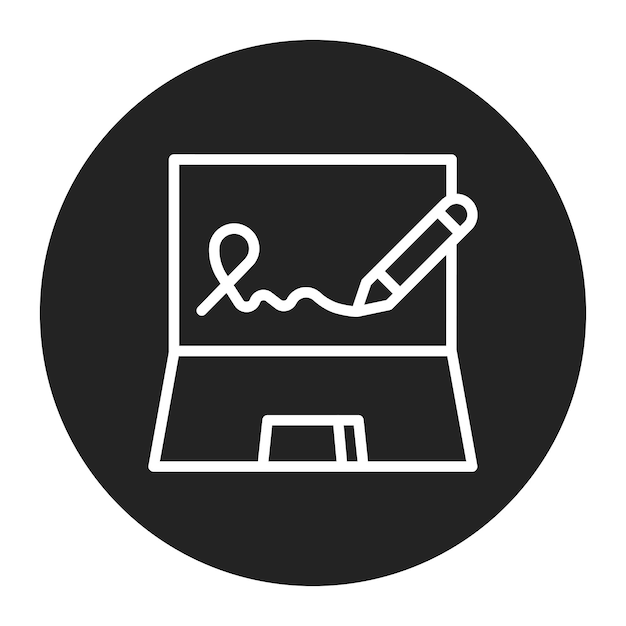 Imagen vectorial de icono de firma digital Puede utilizarse para la seguridad de la información