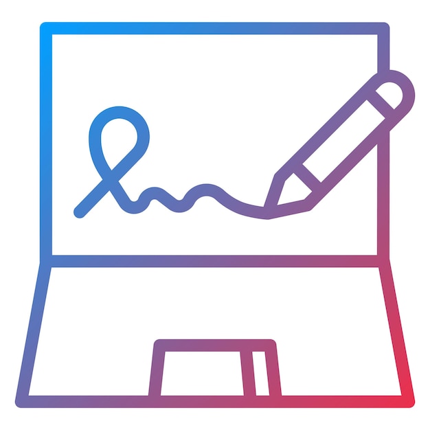 Imagen vectorial de icono de firma digital Puede utilizarse para la seguridad de la información