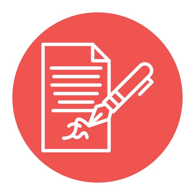 Imagen vectorial de icono de firma Se puede usar para documentos y archivos