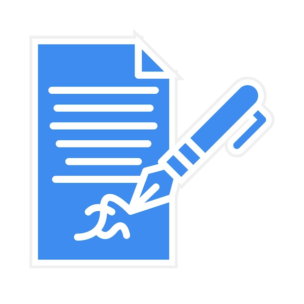 Imagen vectorial de icono de firma Se puede usar para documentos y archivos