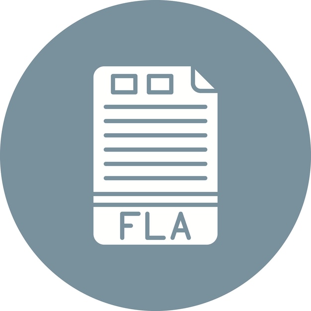 Imagen vectorial de icono FLA Se puede utilizar para formatos de archivo