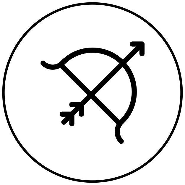 Y la imagen vectorial del icono de la flecha del arco se puede usar para los vikingos