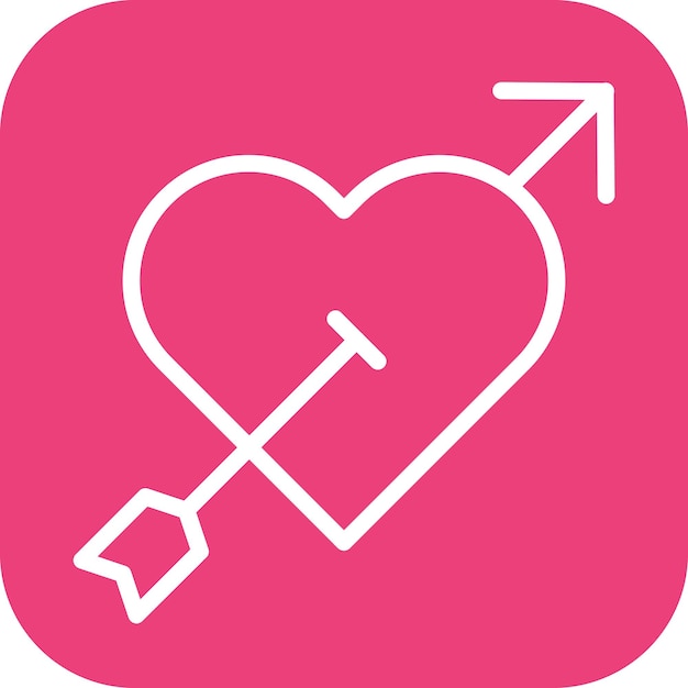 Imagen vectorial del icono de la flecha del corazón Se puede usar para el tiro con arco