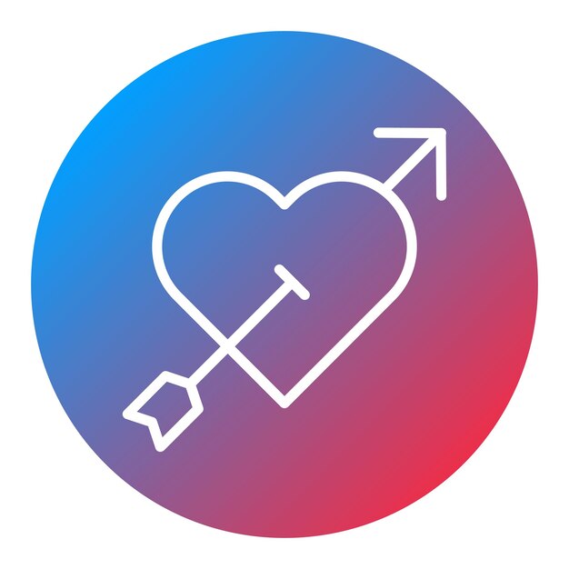 Imagen vectorial del icono de la flecha del corazón Se puede usar para el tiro con arco
