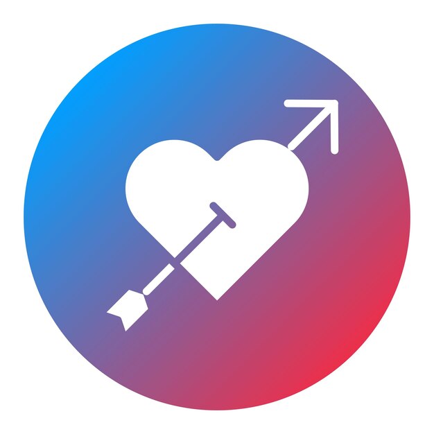 Imagen vectorial del icono de la flecha del corazón Se puede usar para el tiro con arco