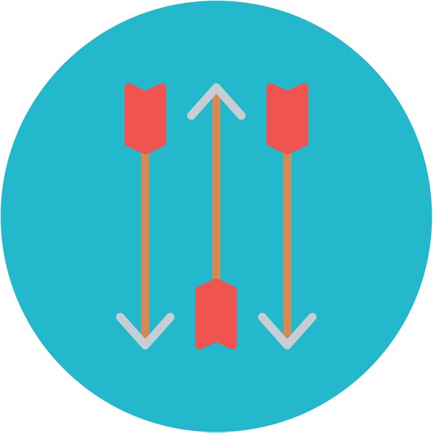 La imagen vectorial del icono de la flecha se puede utilizar para el tiro con arco