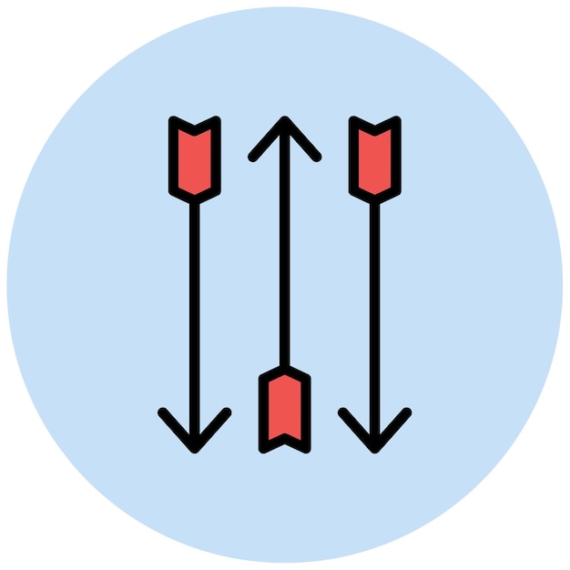 La imagen vectorial del icono de la flecha se puede utilizar para el tiro con arco