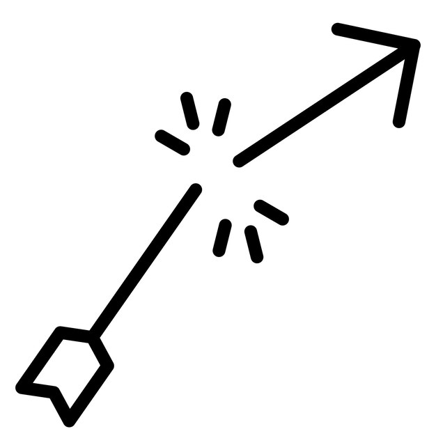 La imagen vectorial del ícono de la flecha rota se puede utilizar para el tiro con arco