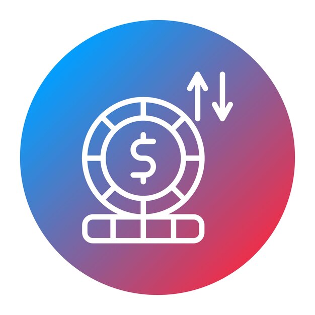 Imagen vectorial del icono de las fluctuaciones de divisas Puede utilizarse para los riesgos empresariales