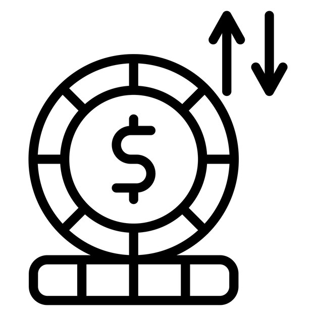 Imagen vectorial del icono de las fluctuaciones de divisas Puede utilizarse para los riesgos empresariales