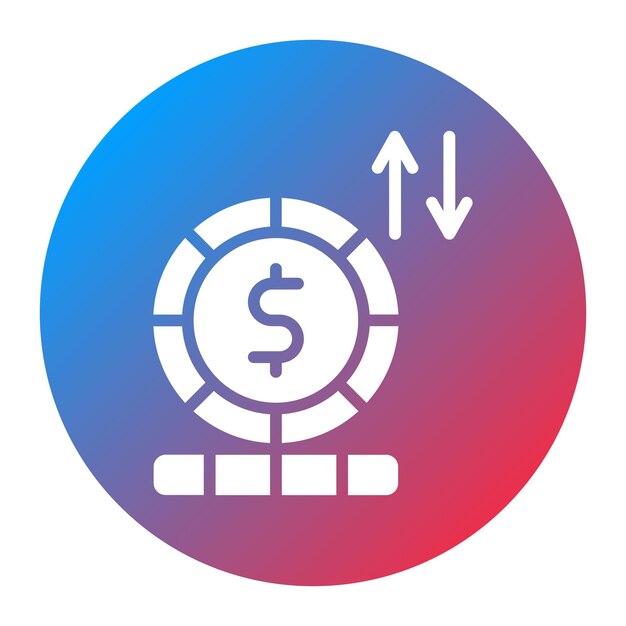 Imagen vectorial del icono de las fluctuaciones de divisas Puede utilizarse para los riesgos empresariales