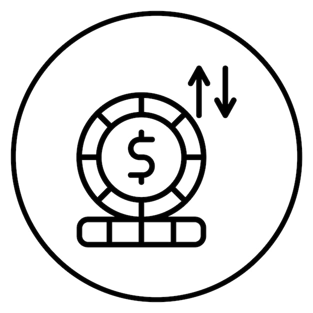 Imagen vectorial del icono de las fluctuaciones de divisas Puede utilizarse para los riesgos empresariales