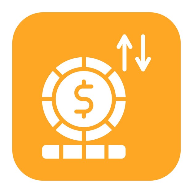 Imagen vectorial del icono de las fluctuaciones de divisas Puede utilizarse para los riesgos empresariales