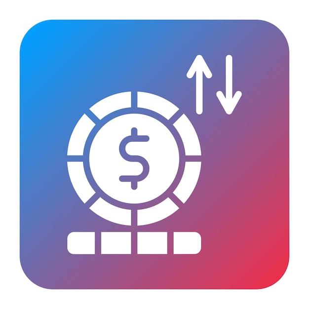 Imagen vectorial del icono de las fluctuaciones de divisas Puede utilizarse para los riesgos empresariales