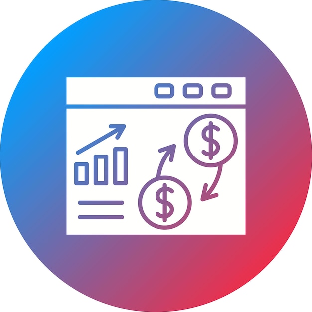 Imagen vectorial del icono de flujo de dinero Se puede utilizar para SEO y SEM