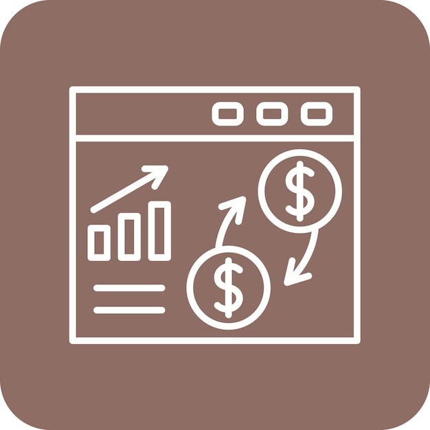 Imagen vectorial del icono de flujo de dinero Se puede utilizar para SEO y SEM