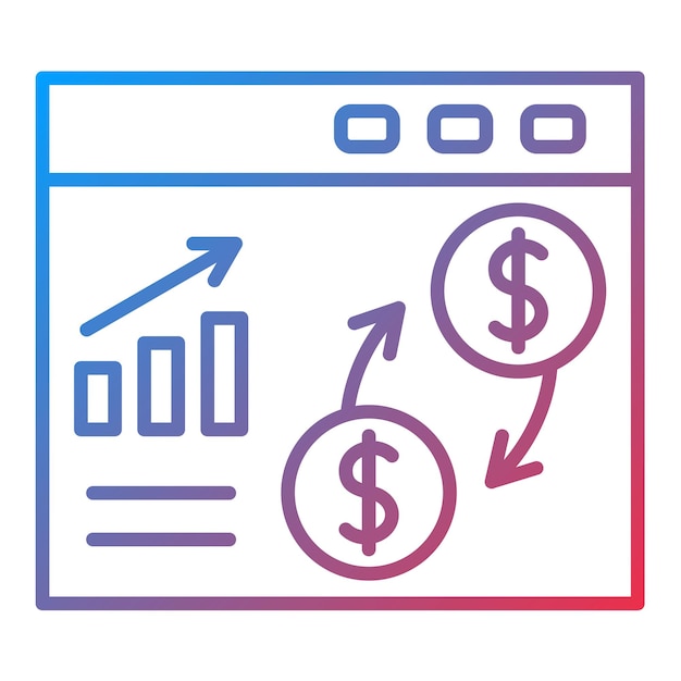 Imagen vectorial del icono de flujo de dinero Se puede utilizar para SEO y SEM