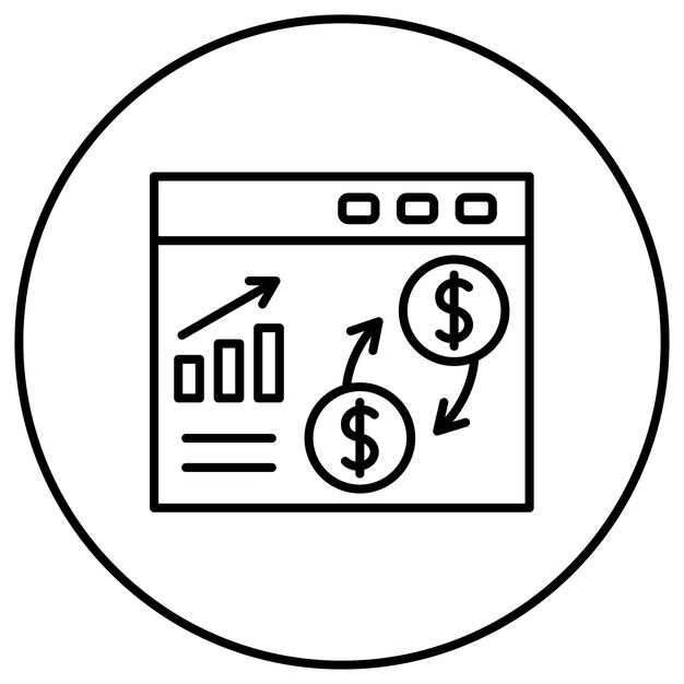 Imagen vectorial del icono de flujo de dinero Se puede utilizar para SEO y SEM