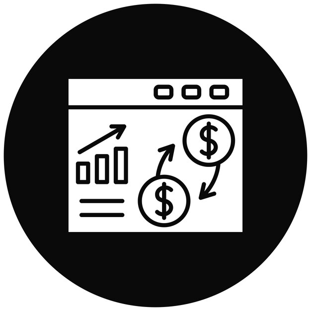 Imagen vectorial del icono de flujo de dinero Se puede utilizar para SEO y SEM