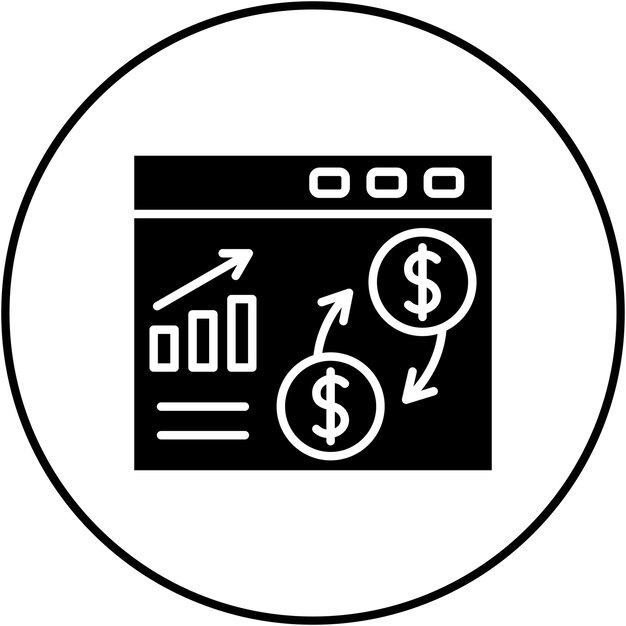 Imagen vectorial del icono de flujo de dinero Se puede utilizar para SEO y SEM