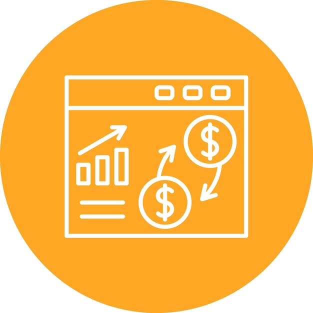 Imagen vectorial del icono de flujo de dinero Se puede utilizar para SEO y SEM