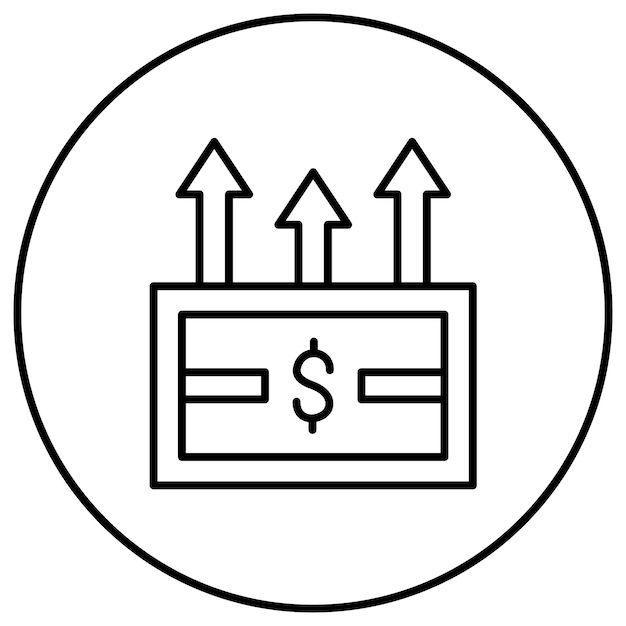 Imagen vectorial del icono de flujo de efectivo Se puede utilizar para la contabilidad