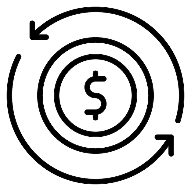 Imagen vectorial del icono de flujo de efectivo Se puede utilizar para crédito y préstamo