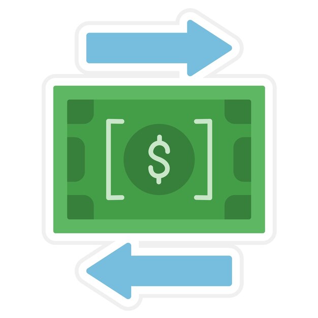 Imagen vectorial del icono de flujo de efectivo Se puede utilizar para Finanzas y Dinero