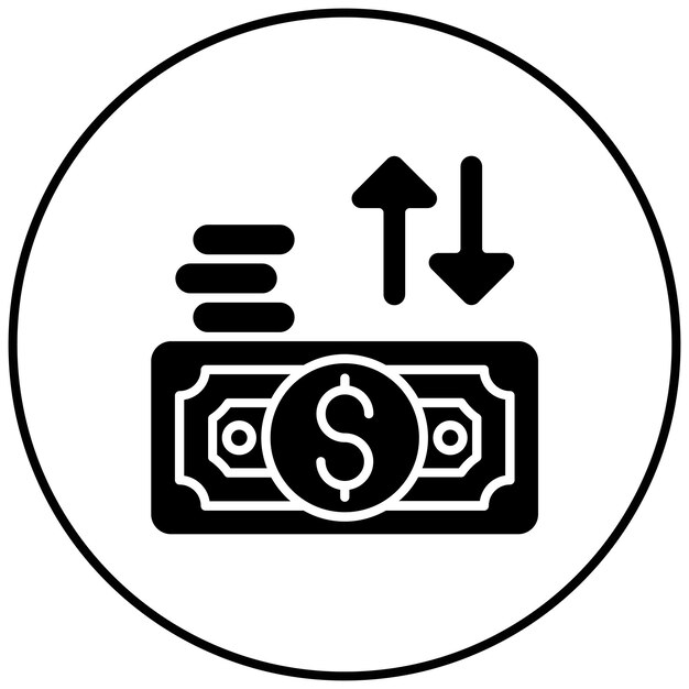 Imagen vectorial del icono de flujo de efectivo Se puede utilizar para la gestión empresarial
