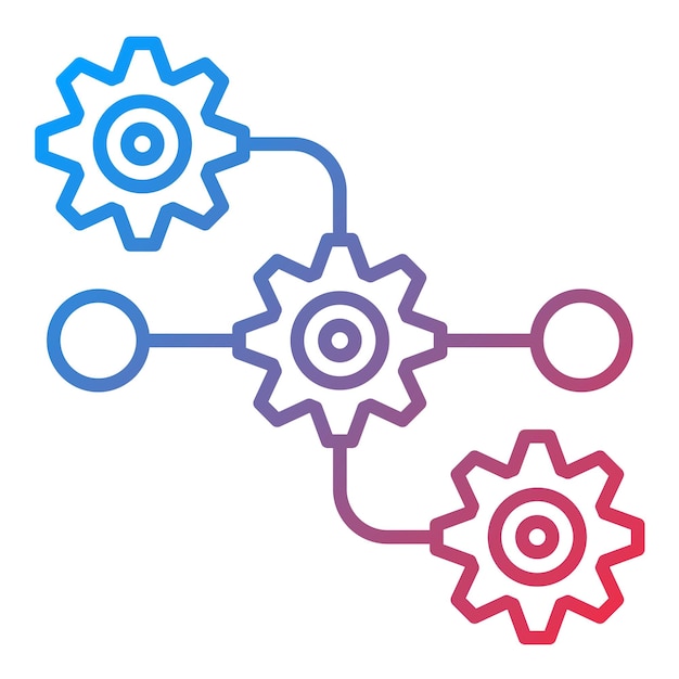 Imagen vectorial del icono de flujo de trabajo del proceso Se puede utilizar para la gestión de proyectos