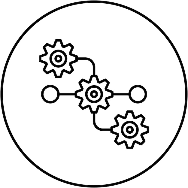 Imagen vectorial del icono de flujo de trabajo del proceso Se puede utilizar para la gestión de proyectos