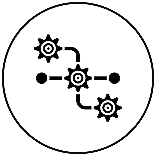 Imagen vectorial del icono de flujo de trabajo del proceso Se puede utilizar para la gestión de proyectos
