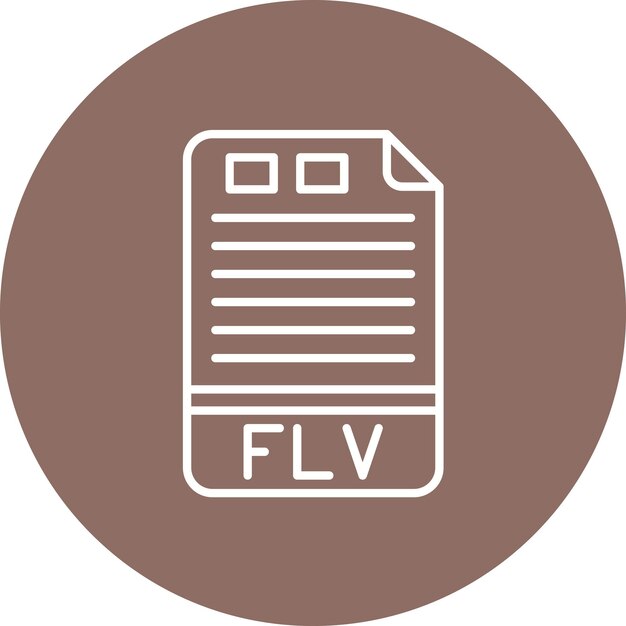 Imagen vectorial de icono FLV Se puede usar para formatos de archivo